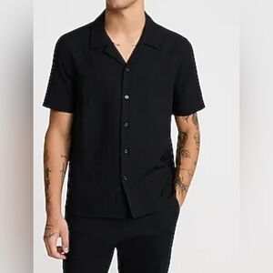 NWT Express Men's Black Casual Button Down Shirt